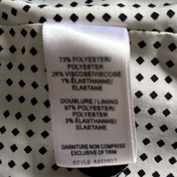 Chic By Jacob Petite Small Black Fitted Blazer Polka Dot Lining Office Siren 90s - Picture 8 of 10